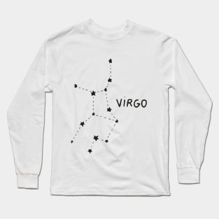 Zodiac Sign - Virgo  Black Long Sleeve T-Shirt